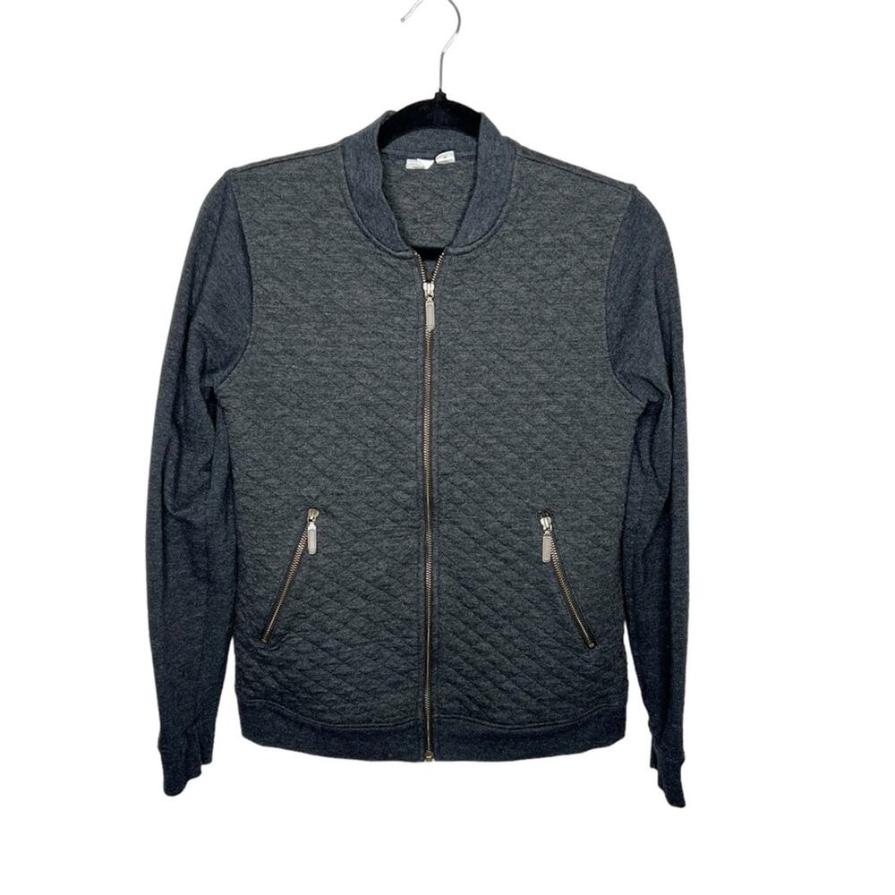 TENTREE / Tulita gray quilted full zip bomber jacket / S